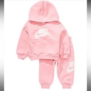 Nike baby hoodie and sweats set pink 18 mo